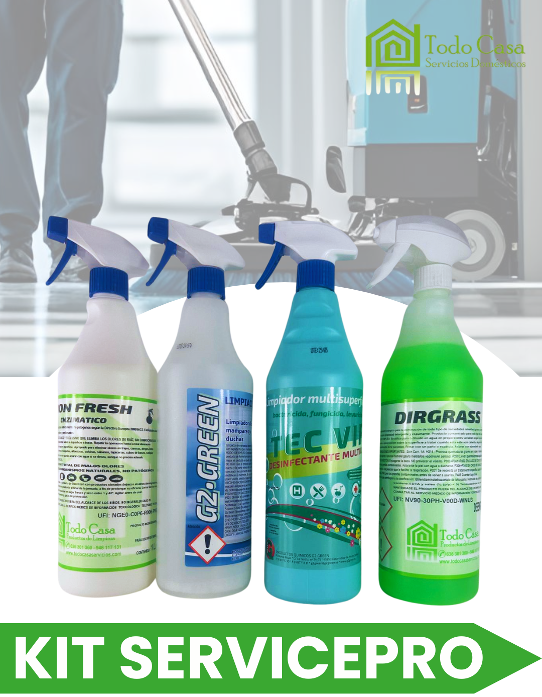 KIT TODOCASA SERVICEPRO: Solución profesional para empresas de limpieza y mantenimiento industrial