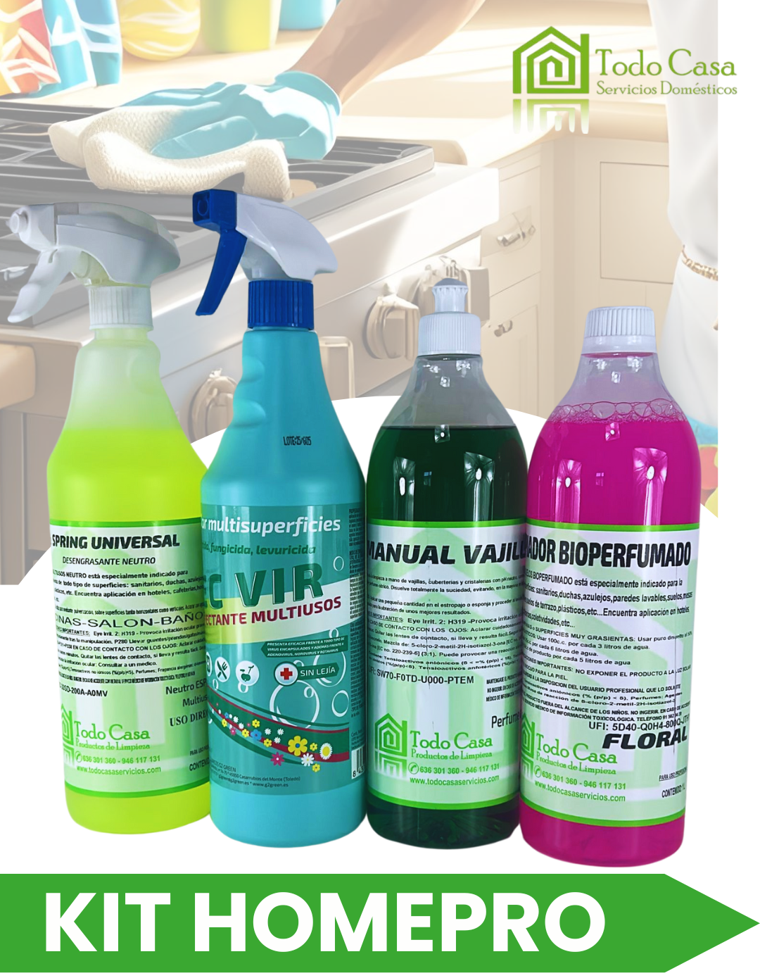 KIT TODOCASA HOMEPRO: Limpieza profesional para tu hogar